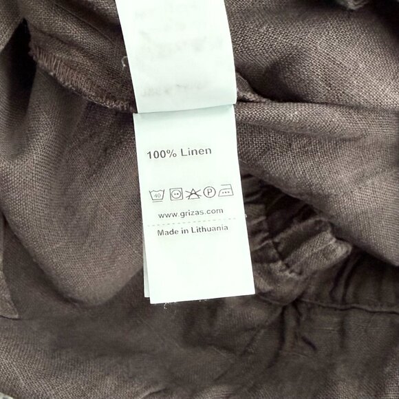 Grizas grey linen baggy pants with detailed stitching. Size XS, fits larger, - Picture 6 of 6